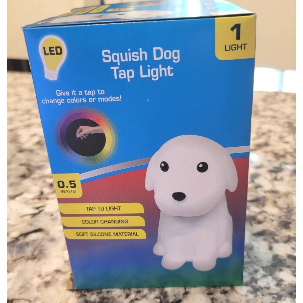 Squish PUPPY DOG Led Tap Light - 6 Color Changes - Battery Operated, FAST SHIPP